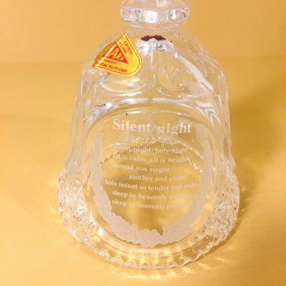 Vintage ARTMARK BLEIKRISTALL Christmas Bell Silent Night 24 Lead Crystal Germany